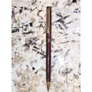 Waterman HARMONIE Brown Marble Ball Point Pen Blue Ink click style Retractable